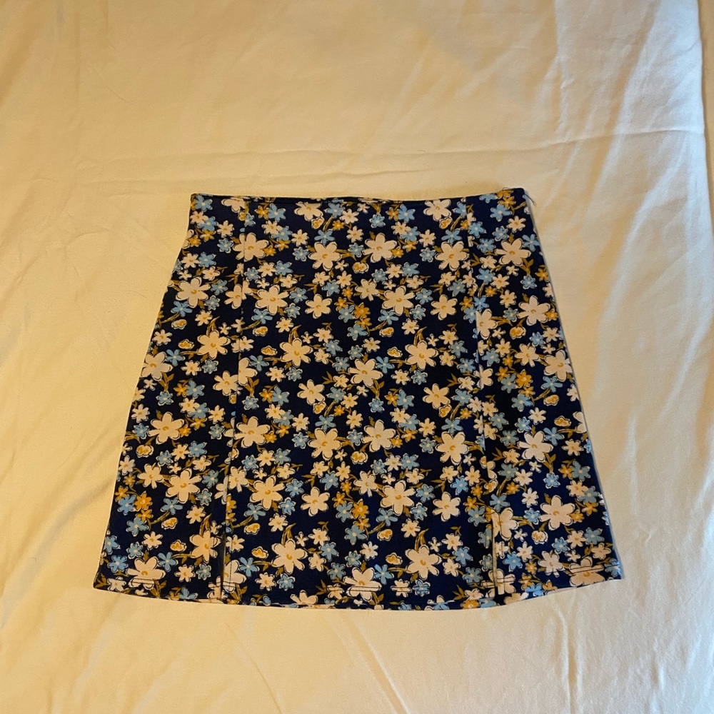 Altar'd State Navy Floral Mini Skirt